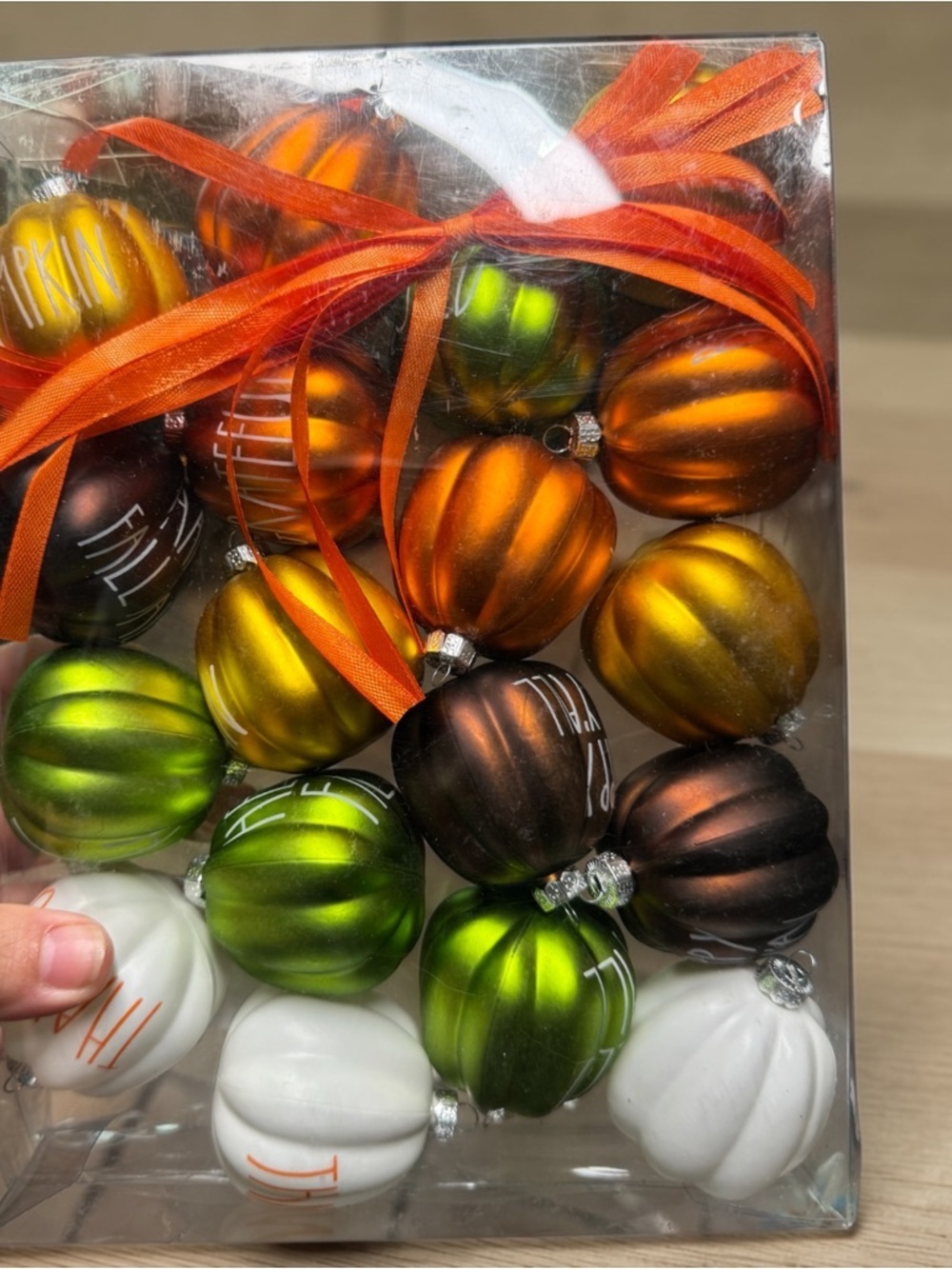 NIB Fall Pumpkin Ornament Set 18pcs Thanksgiving Halloween Tree Decor Rustic - Picture 4 of 15